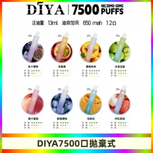 DIYA叮啞7500口拋棄式可充電大容量一次性電子煙